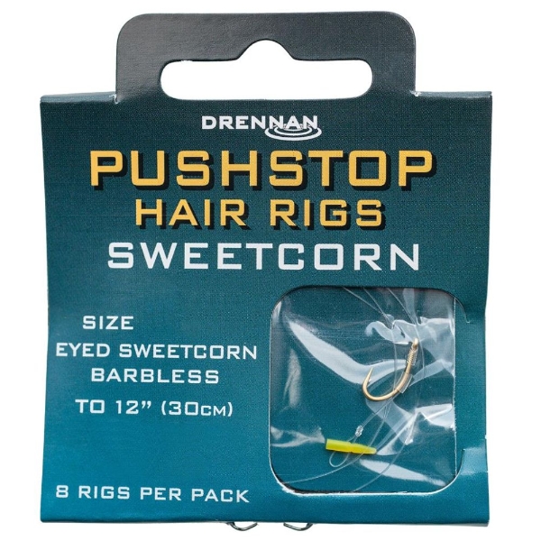 Drennan Pushstop Hair Rig Sweetcorn : 12 to 0.20 6lb - Big Catch